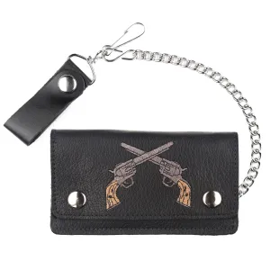 Embroidered Biker Wallet- Pistols