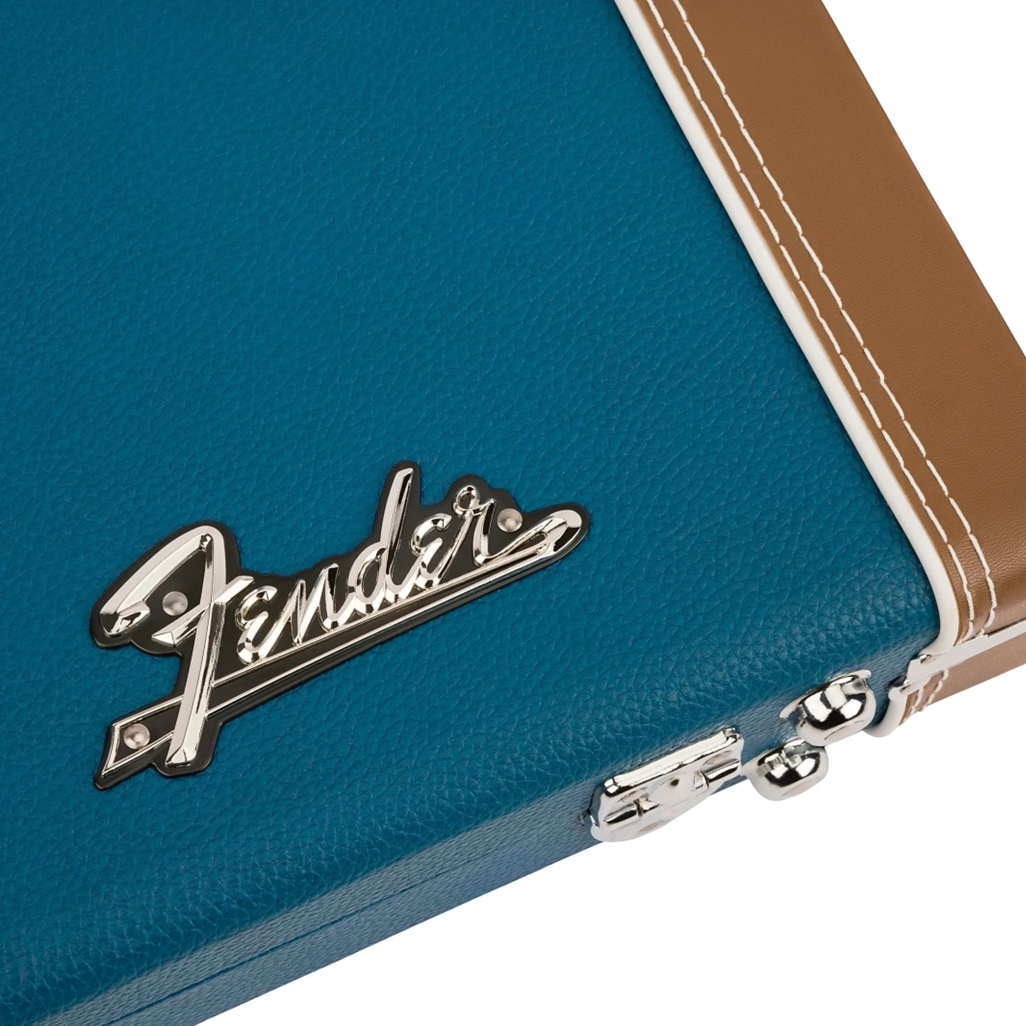 Fender Classic Series Stratocaster/Telecaster Guitar Wood Case, Lake Placid Blue