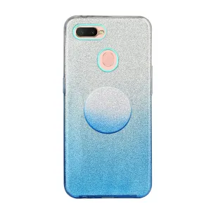 For OPPO F9/F9 Pro/A7X/F11 Pro/A8/A31 Phone Case Gradient Color Glitter Powder Phone Cover with Airbag Bracket blue