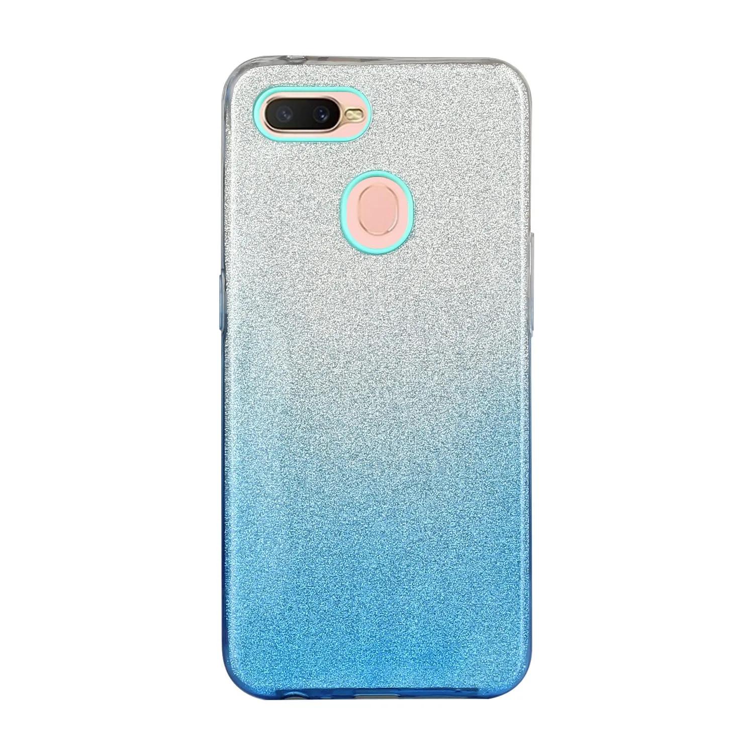 For OPPO F9/F9 Pro/A7X/F11 Pro/A8/A31 Phone Case Gradient Color Glitter Powder Phone Cover with Airbag Bracket blue