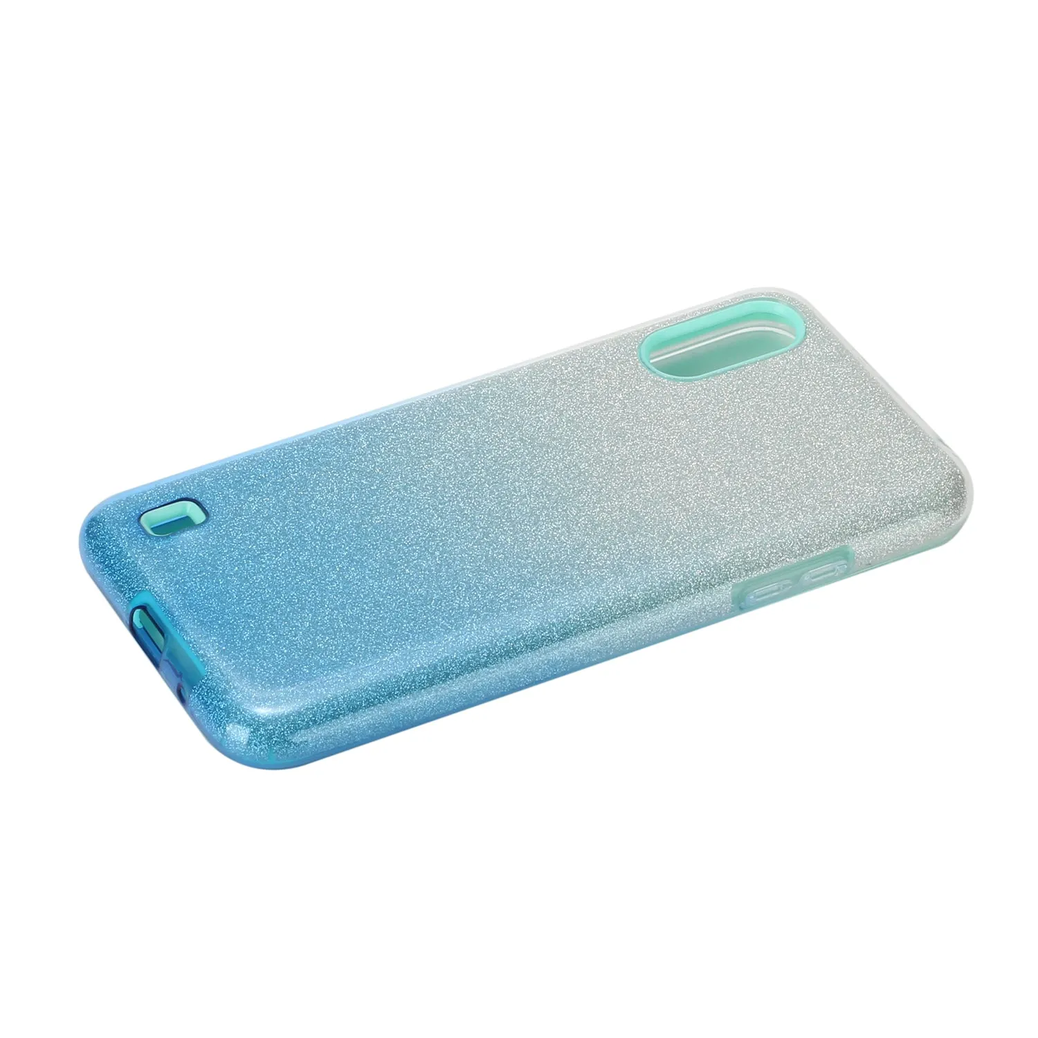 For Samsung A10/A50/A30S/A70/A20S Phone Case Gradient Color Glitter Powder Phone Cover with Airbag Bracket Pink