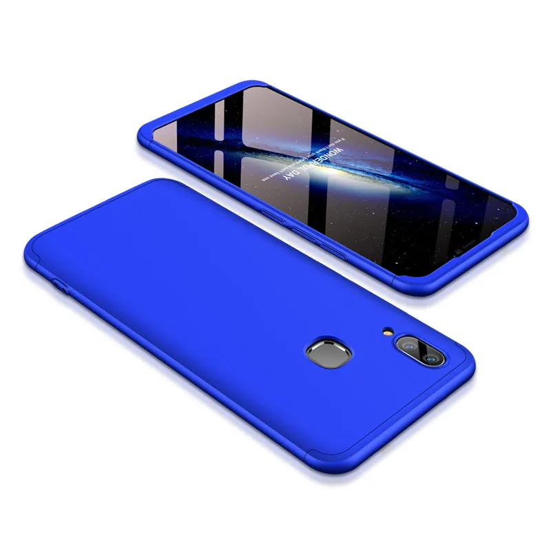 For VIVO V9/Y85/Z1 Slim 3 in 1 Hybrid Hard Case Full Body 360 Degree Protection Back Cover Red black red