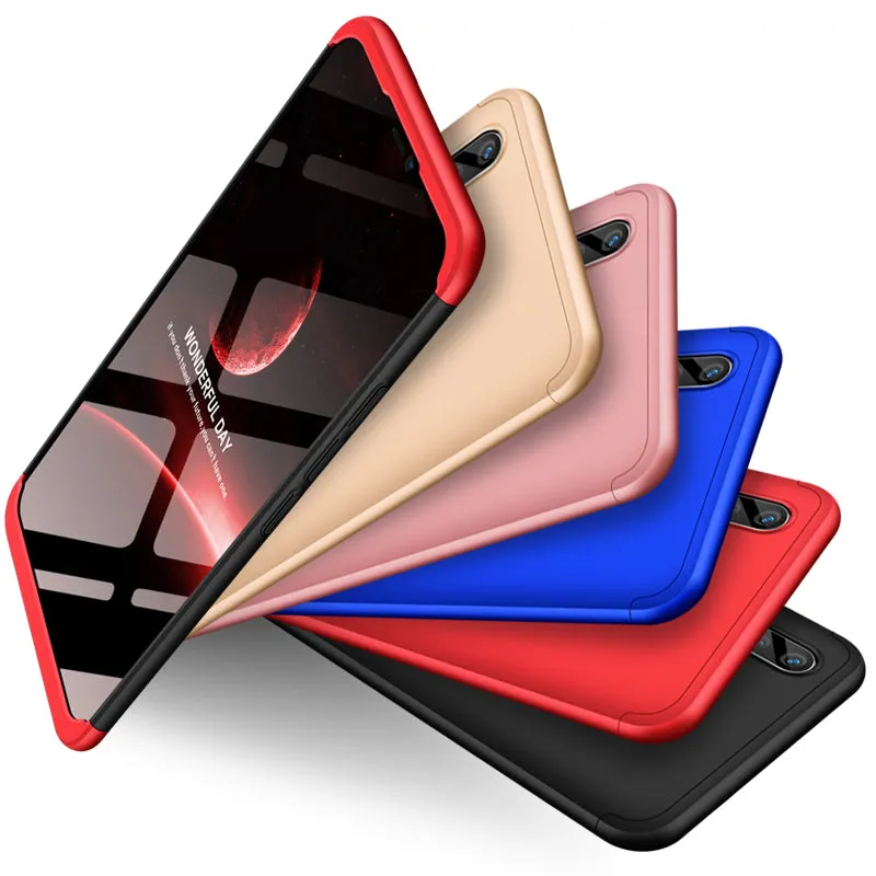 For VIVO V9/Y85/Z1 Slim 3 in 1 Hybrid Hard Case Full Body 360 Degree Protection Back Cover Red black red
