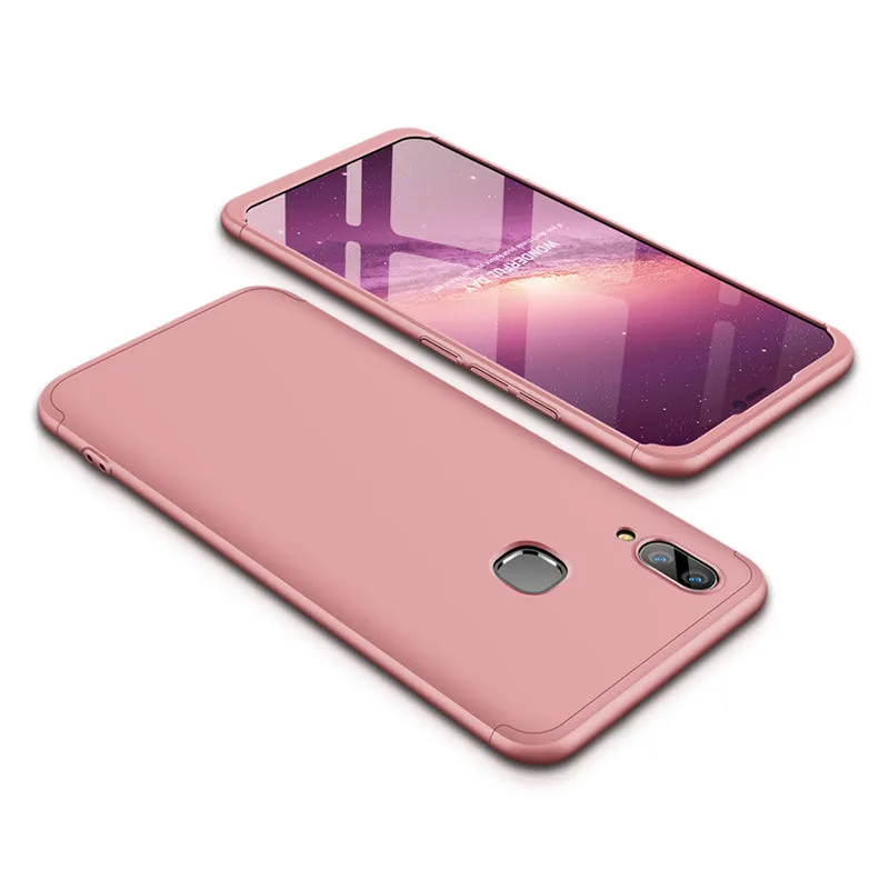 For VIVO V9/Y85/Z1 Slim 3 in 1 Hybrid Hard Case Full Body 360 Degree Protection Back Cover Red black red