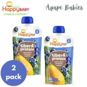 Happy Baby Happy Tot Fiber & Protein - Pear Blueberry Spinach 113g (2-PACK BUNDLE) Exp:12/25