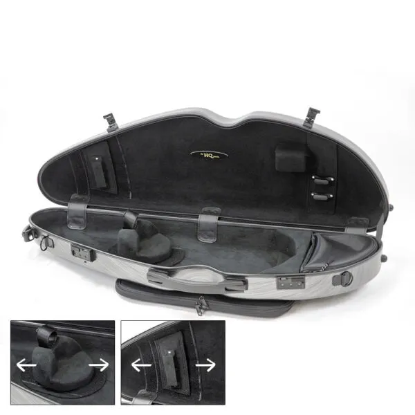 HQ Half Moon Violin Case, Brushed Champagne