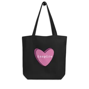 inspire Pink Heart Eco Tote Bag