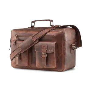Jet Buffalo Leather Briefcase