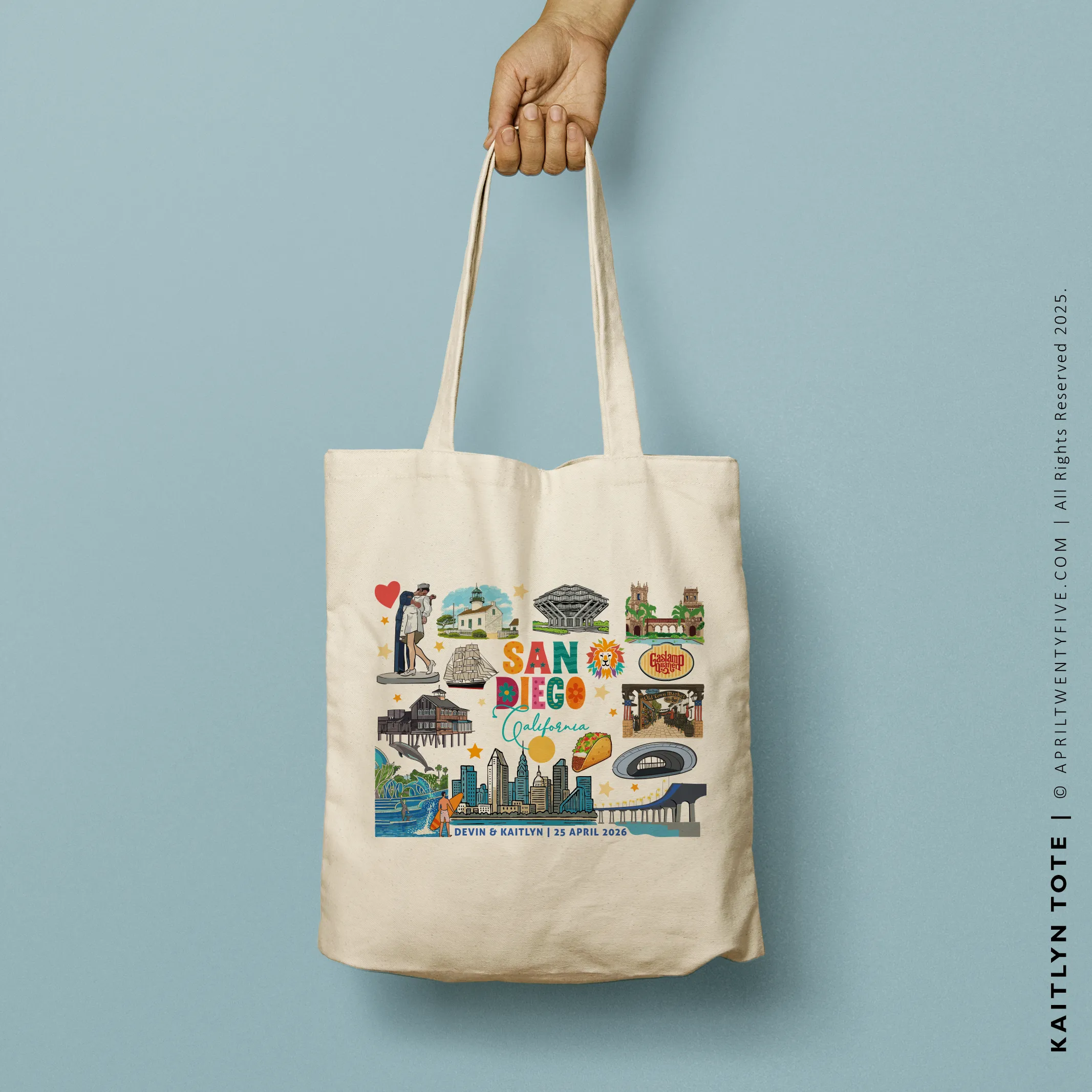 KAITLYN | San Diego California Souvenir Tote (Personalized)