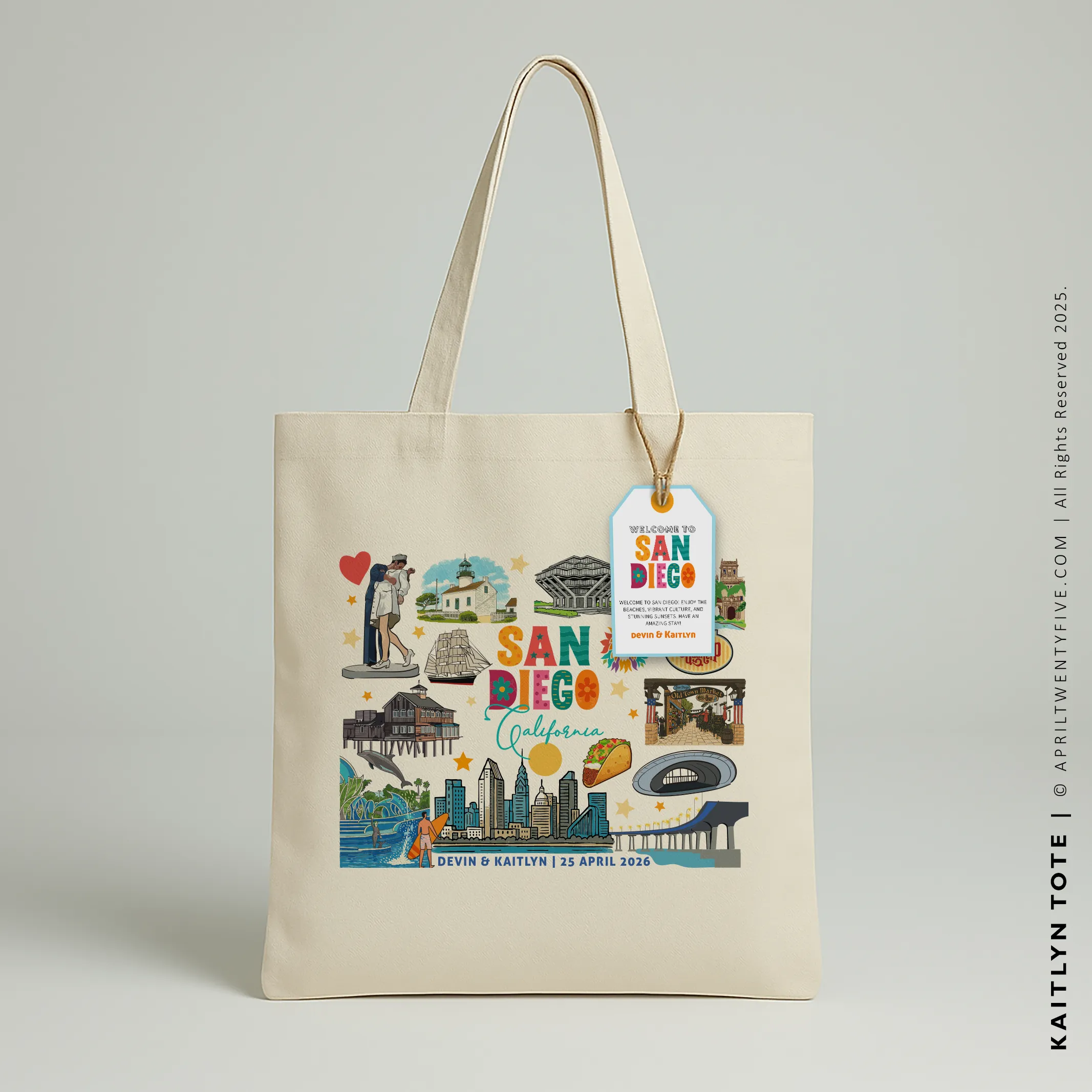 KAITLYN | San Diego California Souvenir Tote (Personalized)