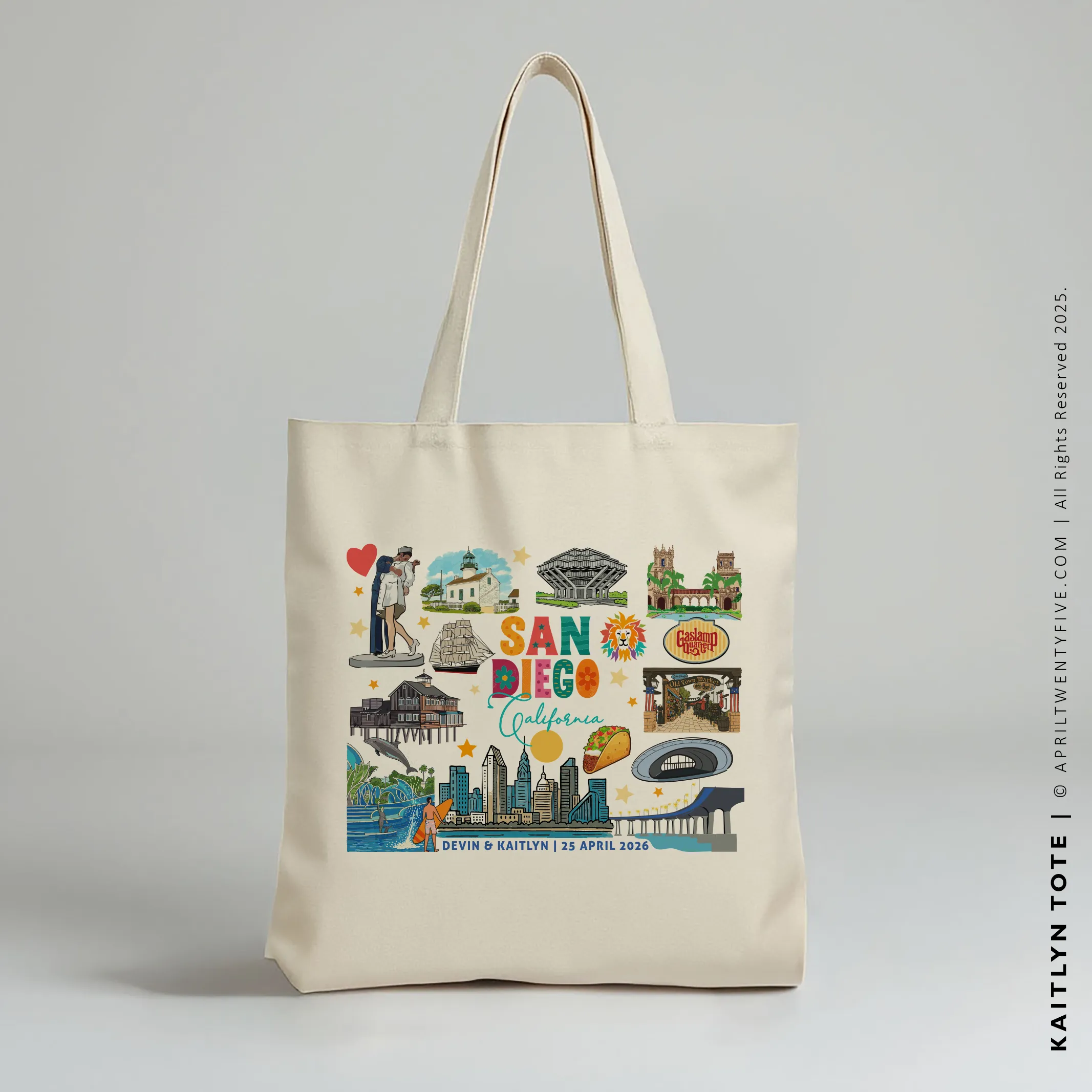 KAITLYN | San Diego California Souvenir Tote (Personalized)