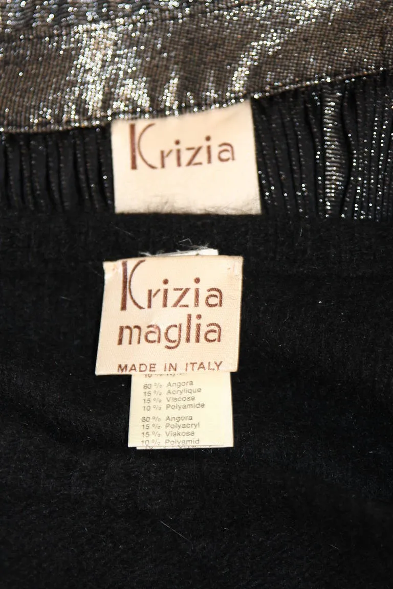 KRIZIA MAGLIA Sweater with Lace Inset and Metallic Skirt