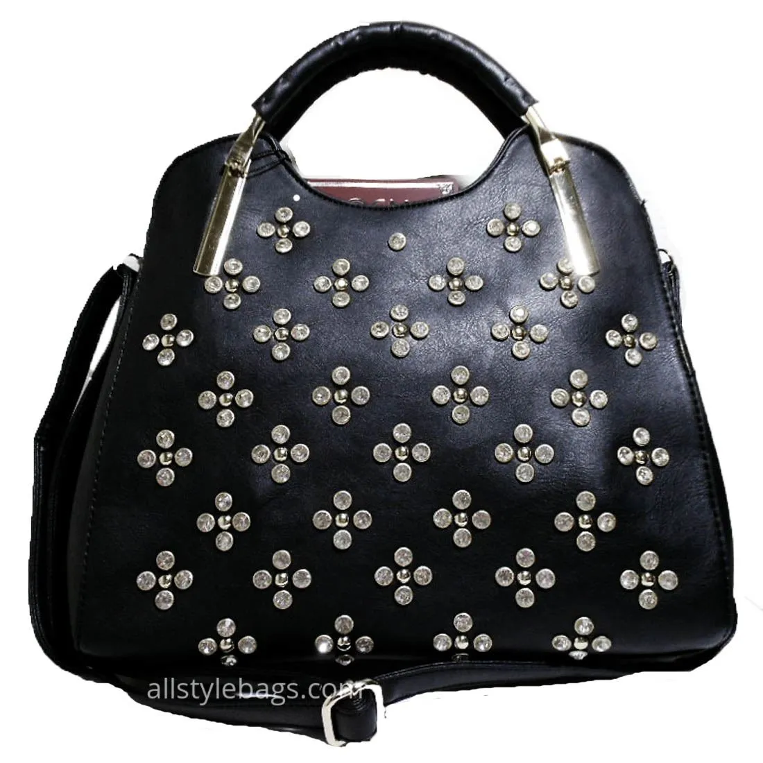 LOEM Polka Shoulder L wallet bag handbag Set Designer Flora Rhinestone Stud F17E