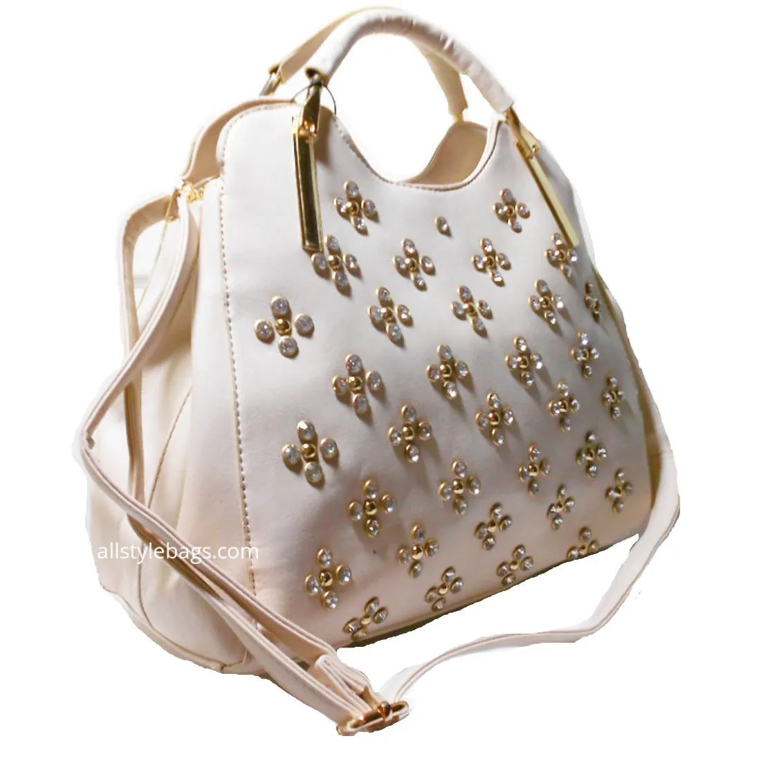 LOEM Polka Shoulder L wallet bag handbag Set Designer Flora Rhinestone Stud F17E