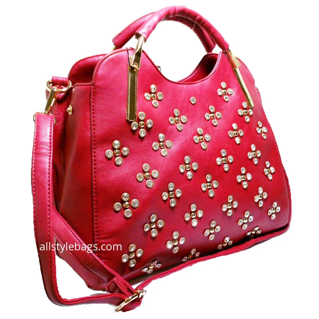 LOEM Polka Shoulder L wallet bag handbag Set Designer Flora Rhinestone Stud F17E