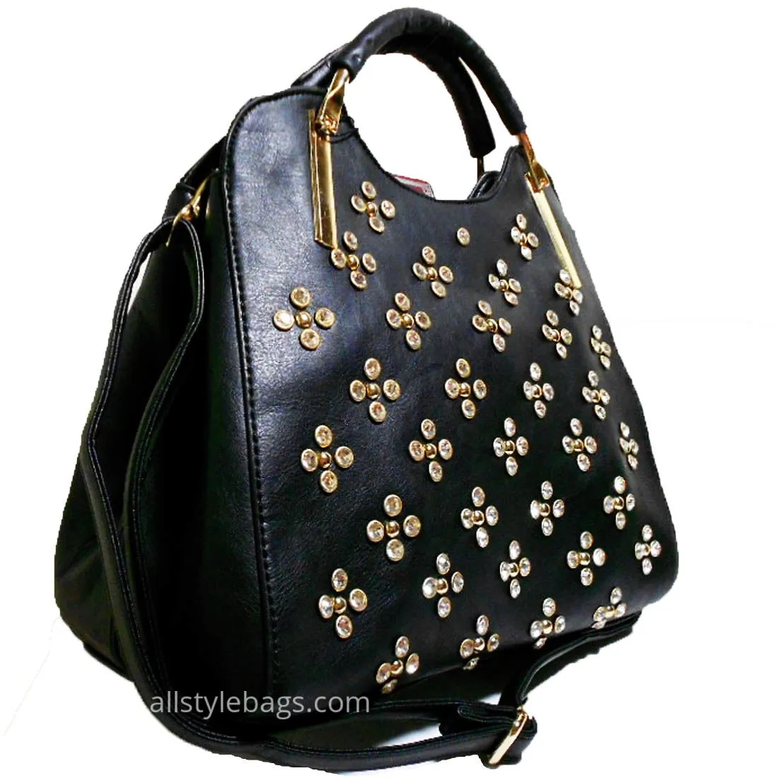 LOEM Polka Shoulder L wallet bag handbag Set Designer Flora Rhinestone Stud F17E