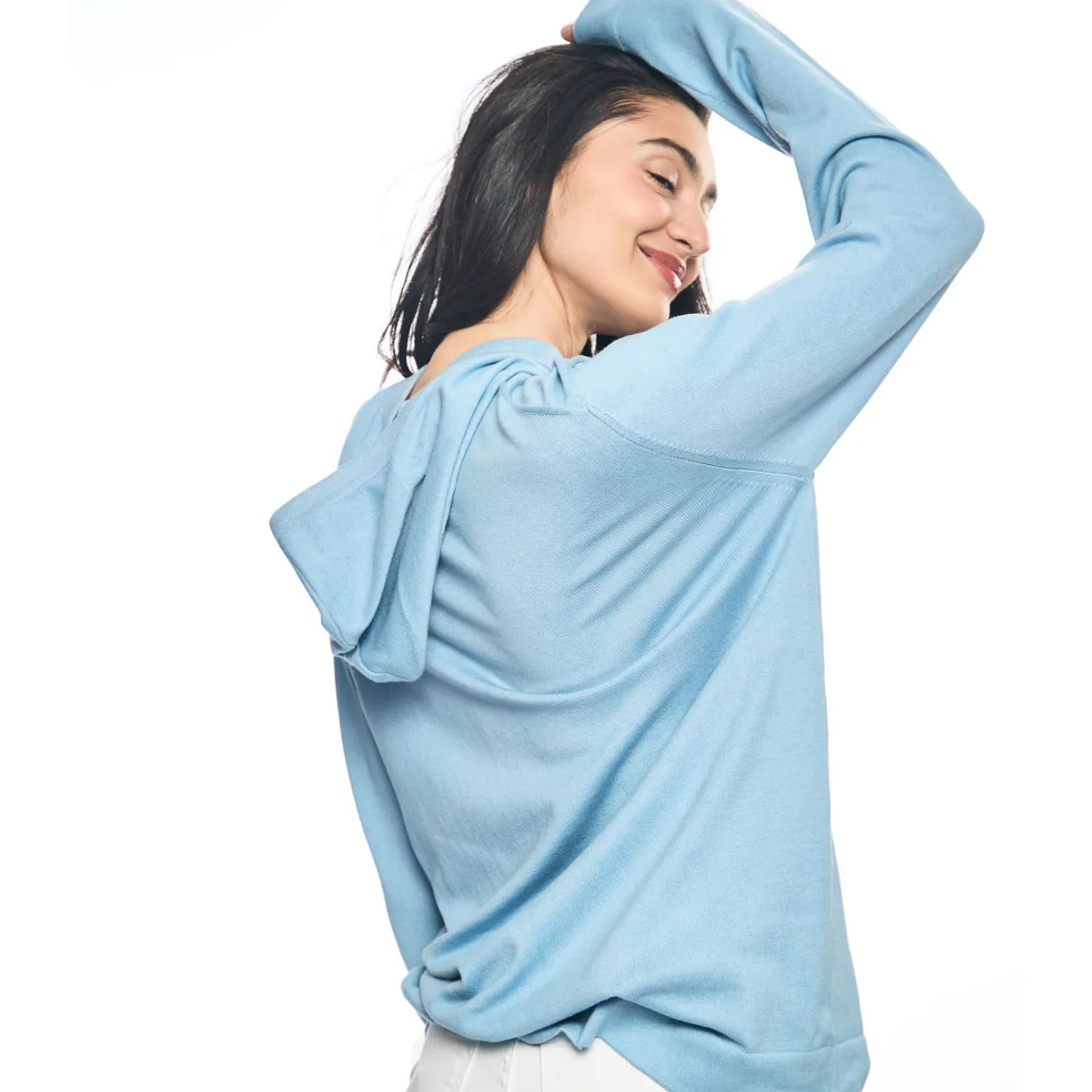 Love is Magic Cotton Cashmere Hoodie - Blue