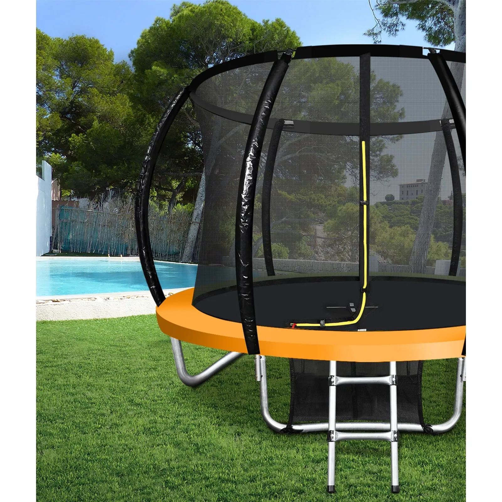 Mazam 8FT Trampoline Spring Round Trampolines Safety Net Pad Kids Gift Outdoor