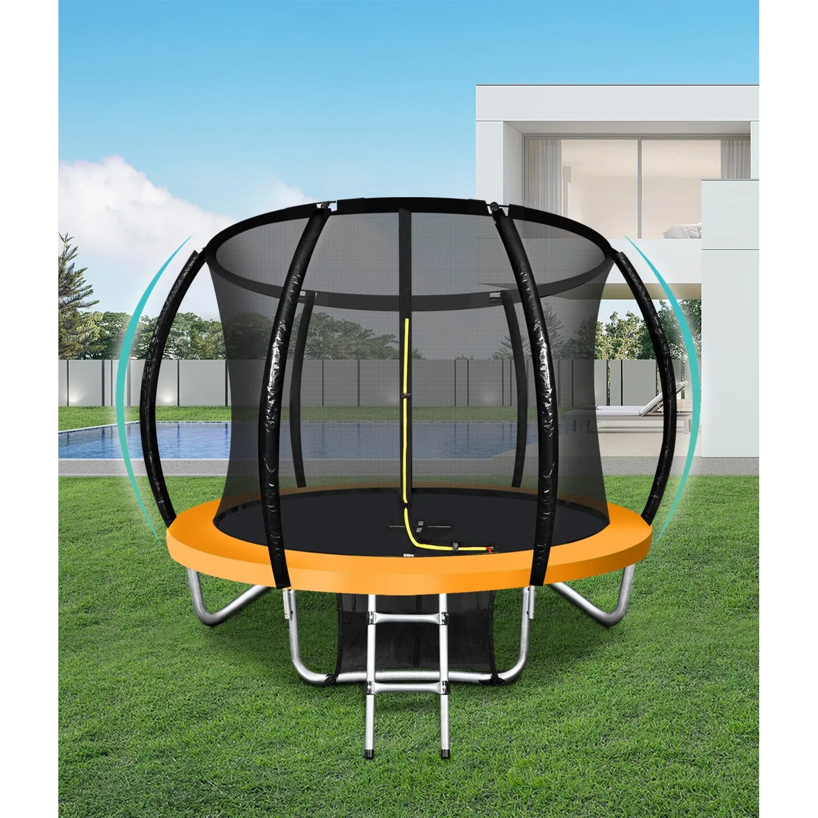 Mazam 8FT Trampoline Spring Round Trampolines Safety Net Pad Kids Gift Outdoor