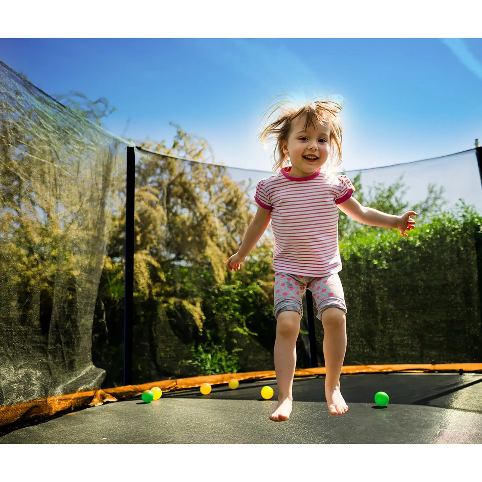 Mazam 8FT Trampoline Spring Round Trampolines Safety Net Pad Kids Gift Outdoor