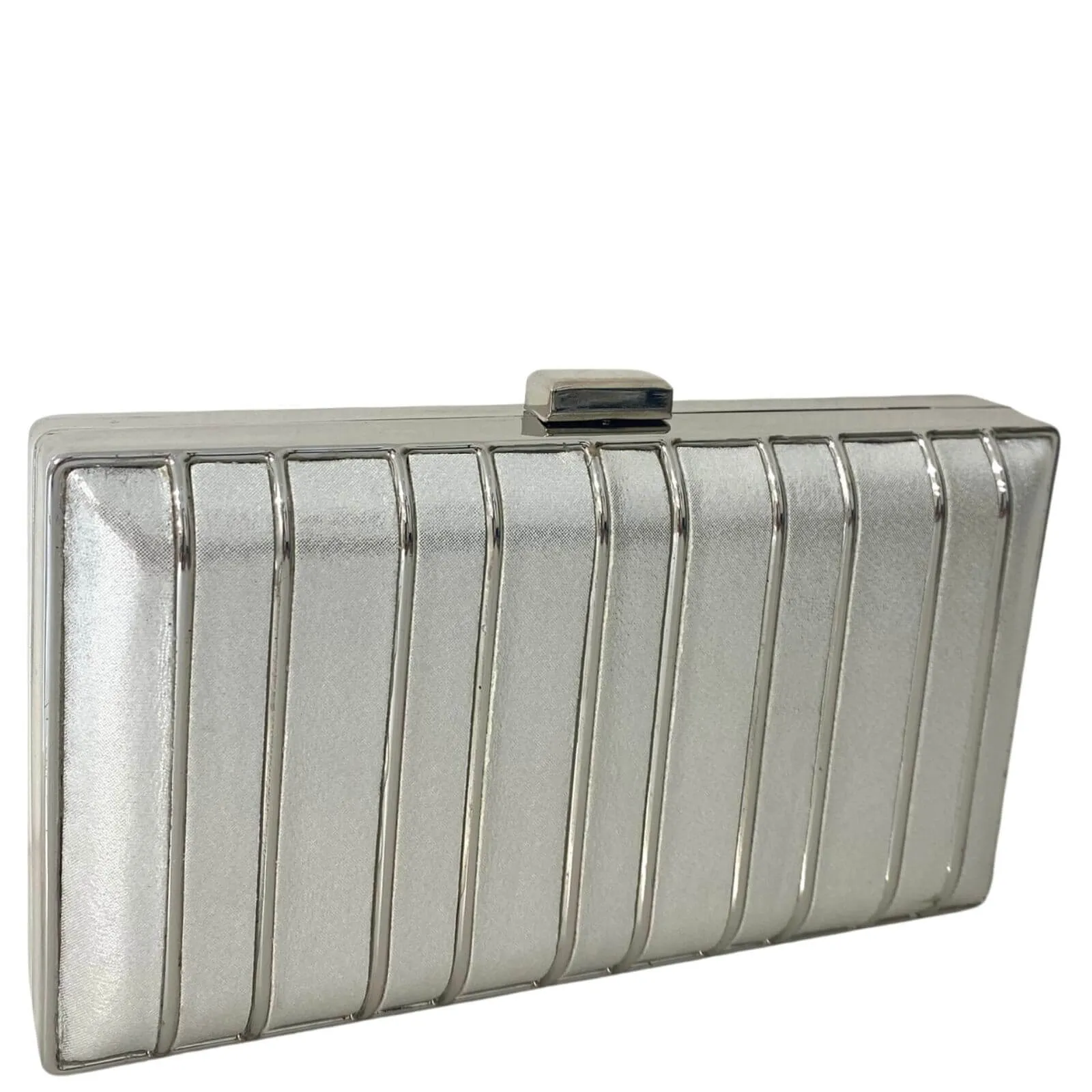 Menbur Silver Box Clutch Bag