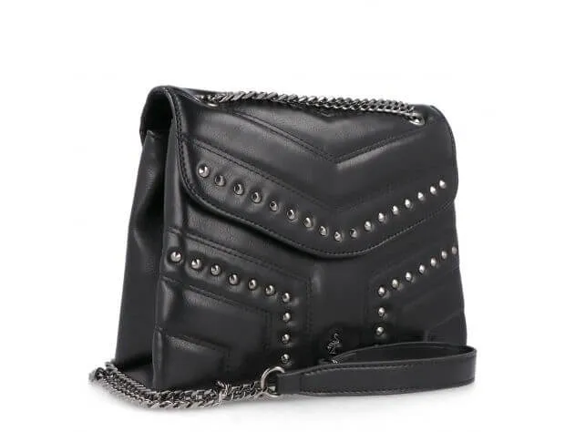 Menbur Small Black Studded Bag