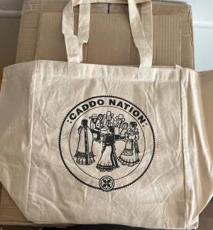Natural Cotton Canvas Tote with Caddo Nation Seal