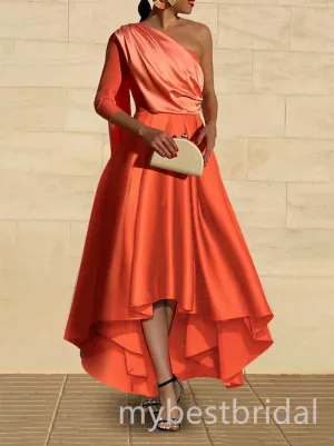 Orange One Shoulder High Low A-line Long Pr    om Dress,PDS11687