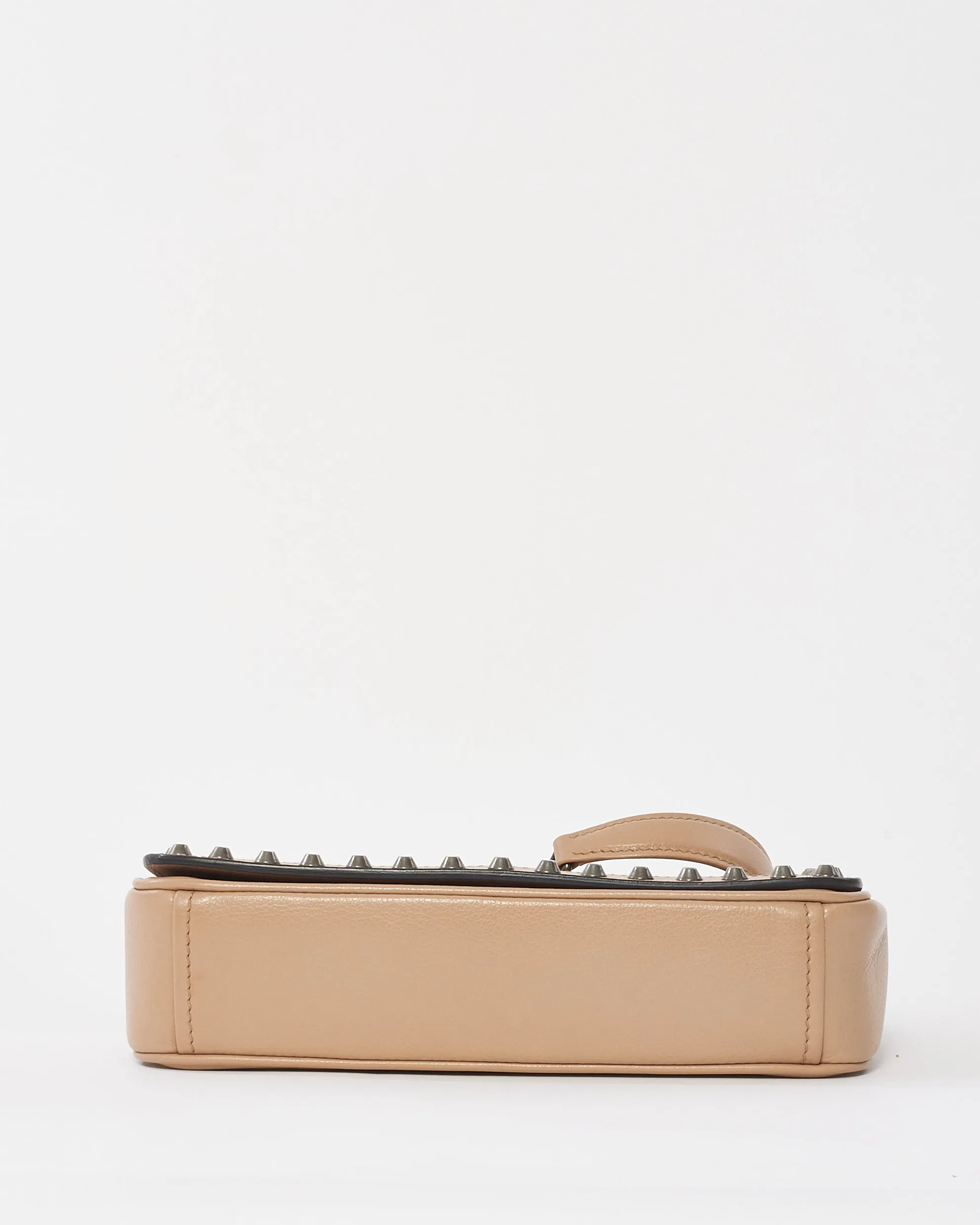 Prada Blush Pink Leather Pattina Glace Studded Crossbody Bag