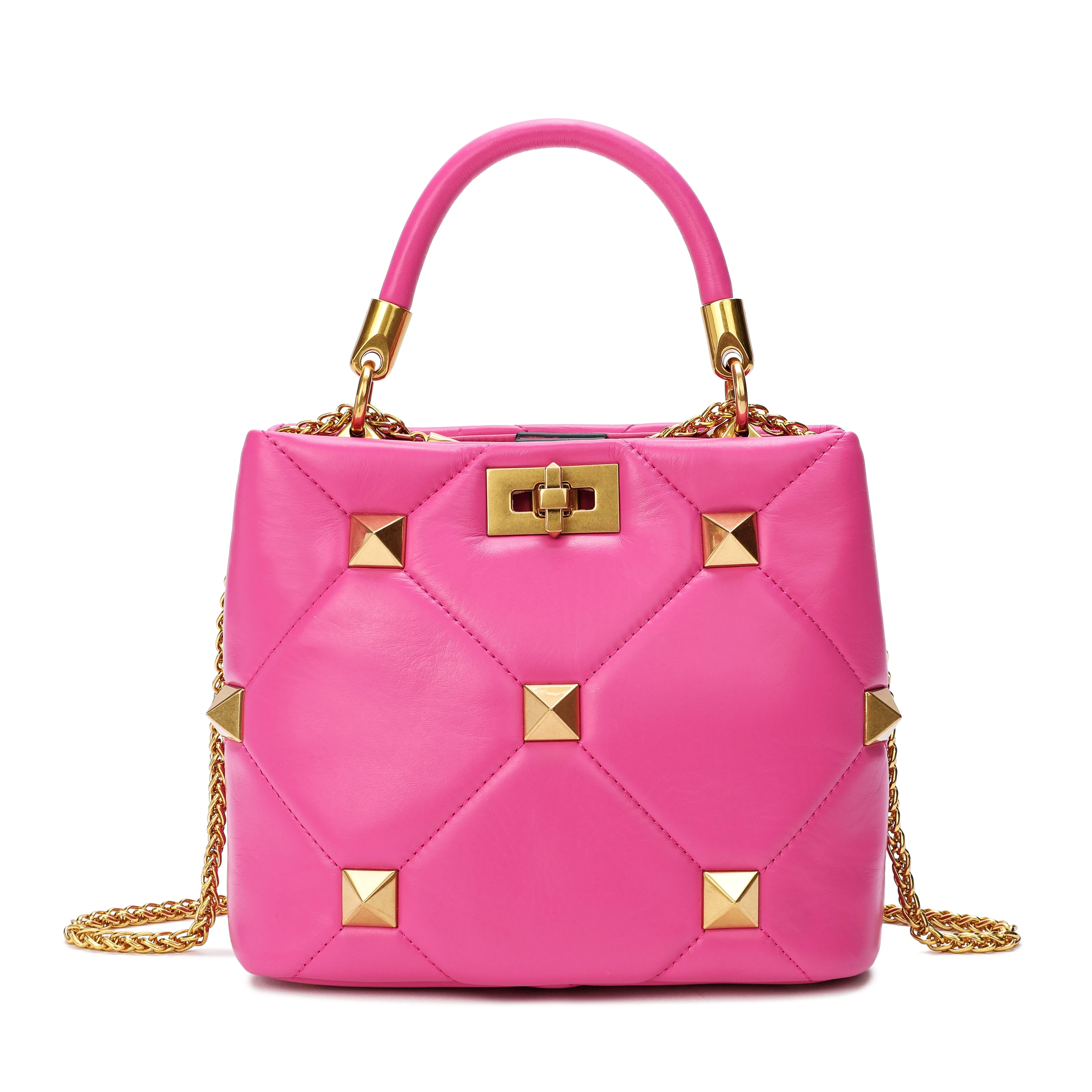 Quilted Sheepskin Leather Crossbody/Shoulder Bag