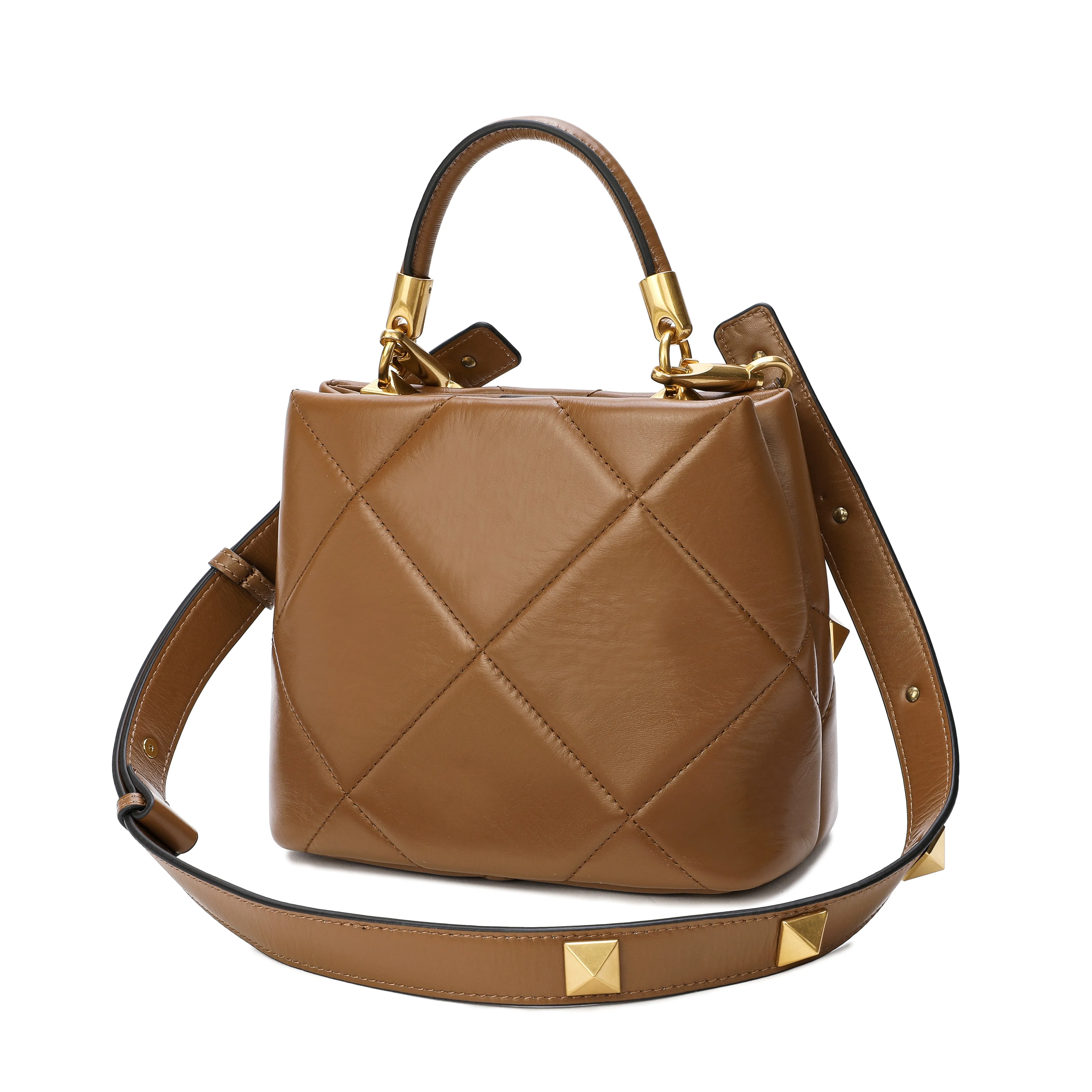 Quilted Sheepskin Leather Crossbody/Shoulder Bag