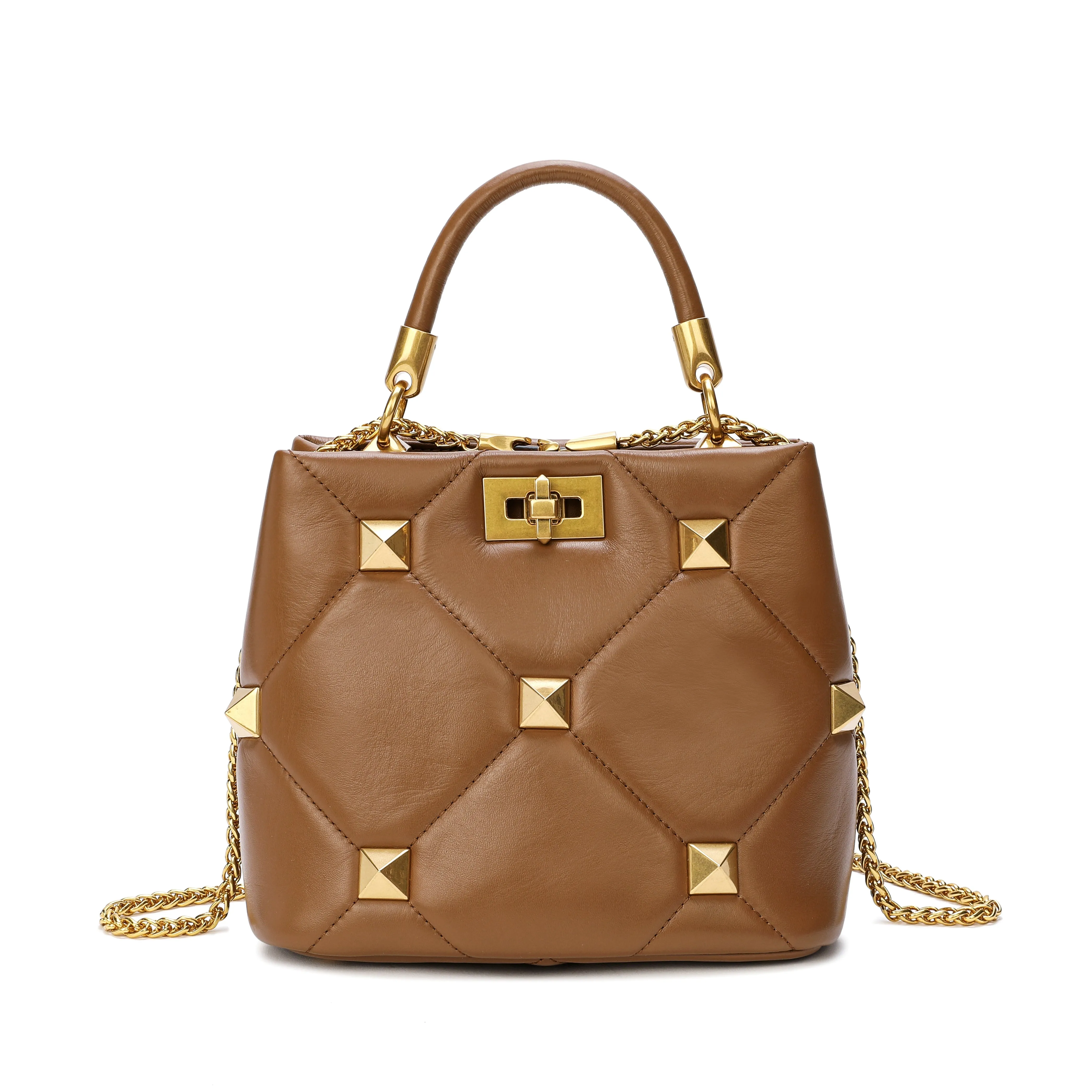 Quilted Sheepskin Leather Crossbody/Shoulder Bag