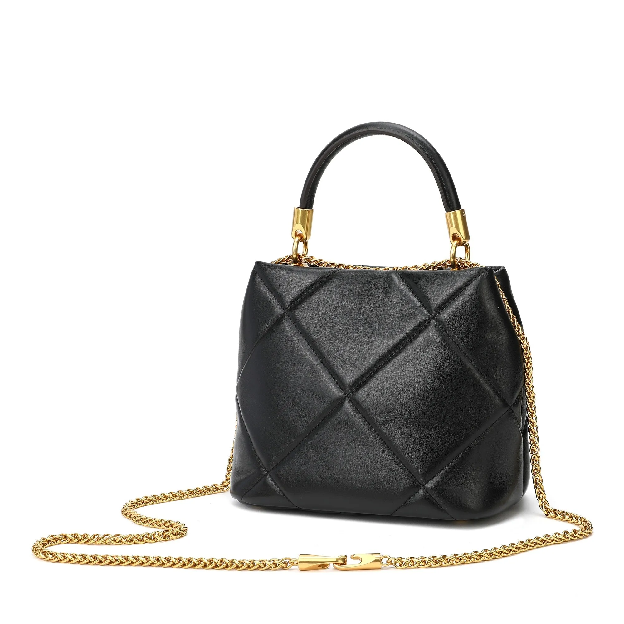 Quilted Sheepskin Leather Crossbody/Shoulder Bag