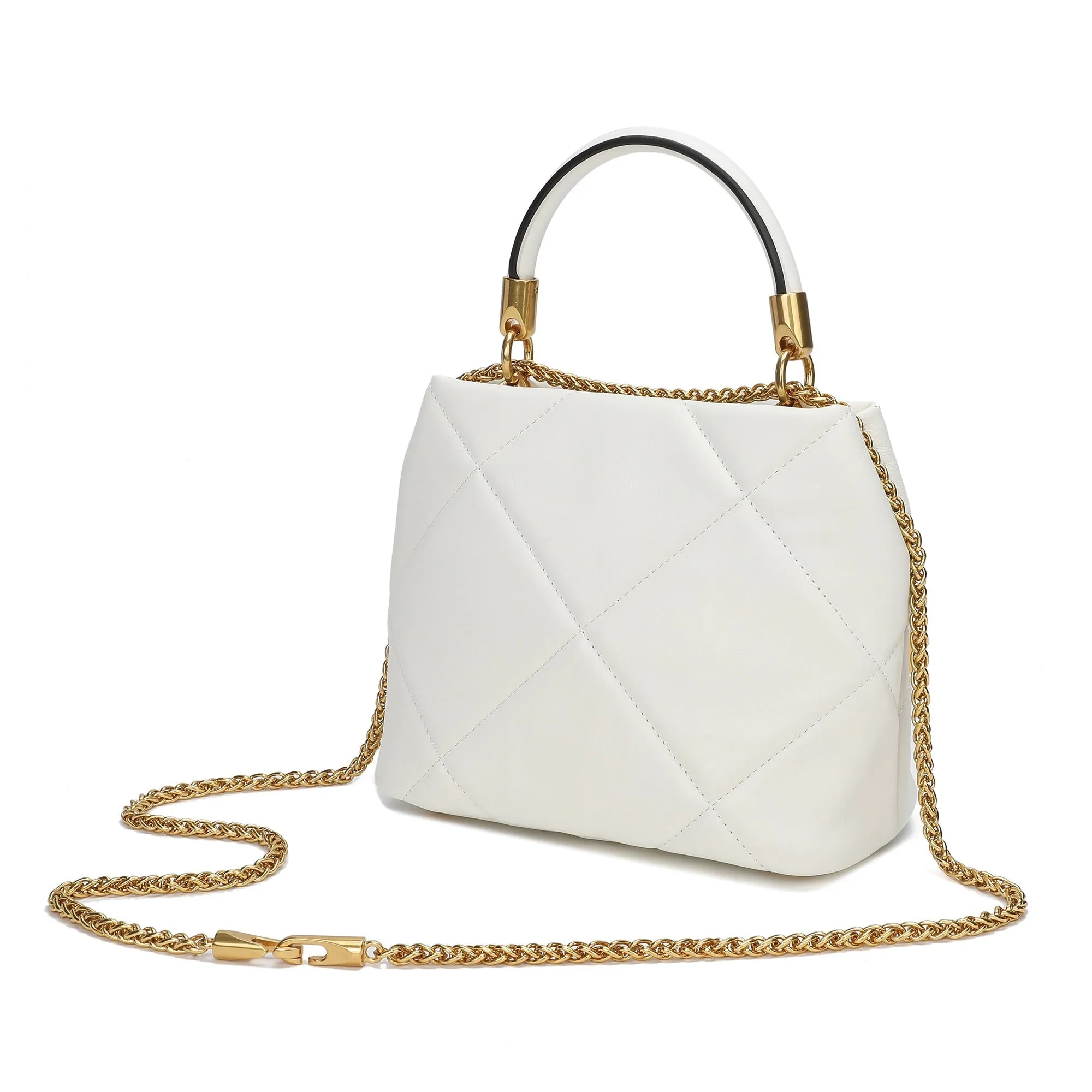 Quilted Sheepskin Leather Crossbody/Shoulder Bag