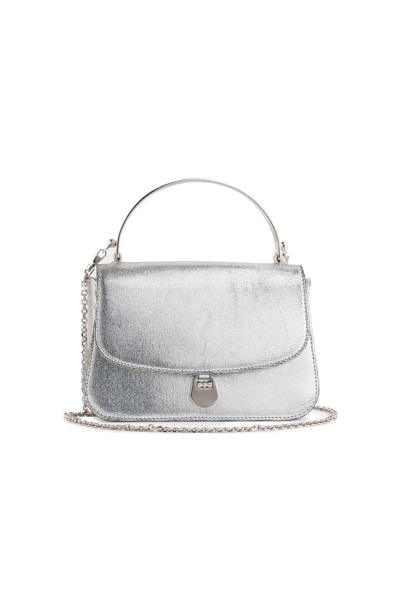 Sabi Top Handle Bag in Silver Holographic Leather