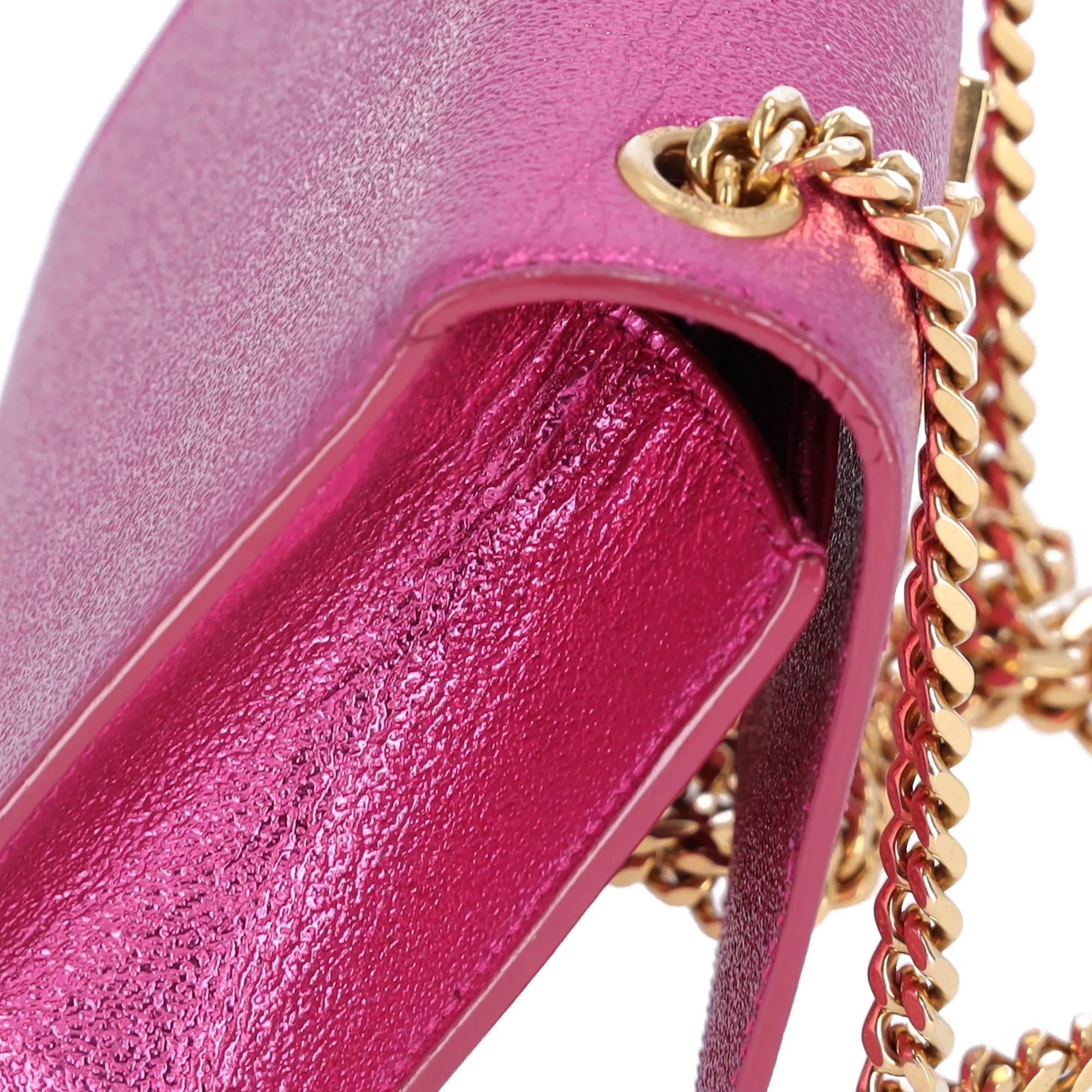 Saint Laurent Kate Shoulder Bag 354121 Metallic Pink Leather Hardware