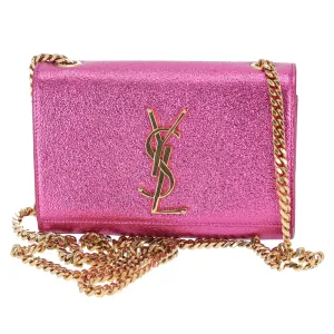 Saint Laurent Kate Shoulder Bag 354121 Metallic Pink Leather Hardware