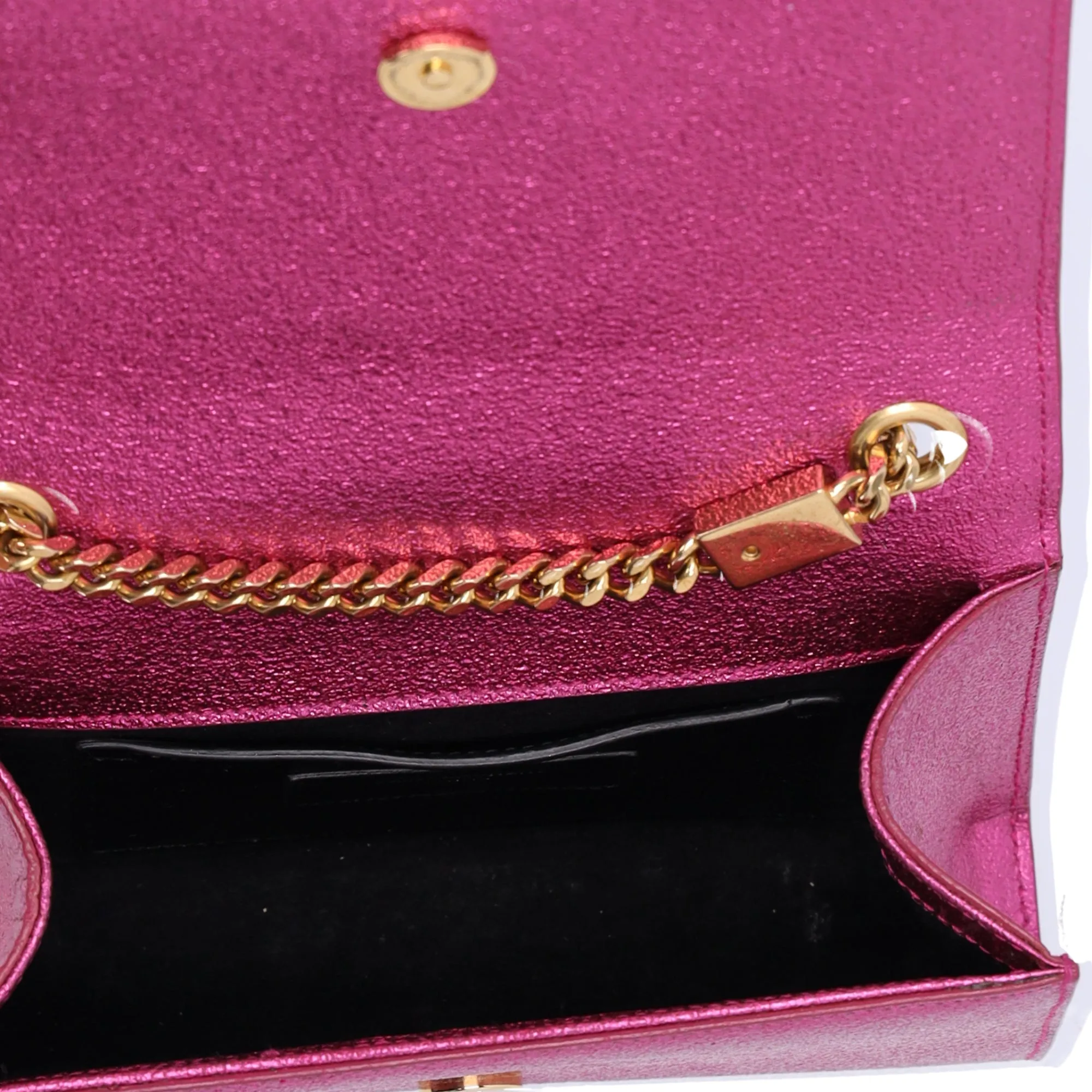 Saint Laurent Kate Shoulder Bag 354121 Metallic Pink Leather Hardware