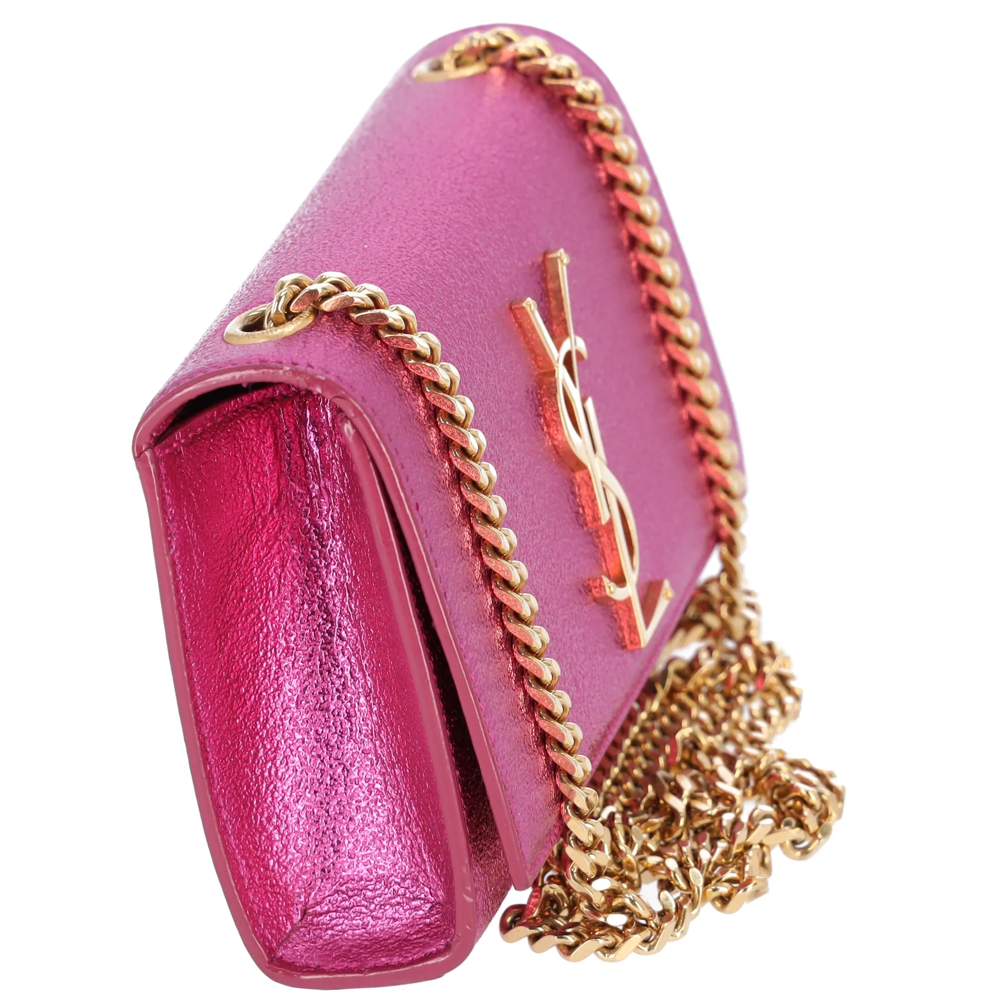 Saint Laurent Kate Shoulder Bag 354121 Metallic Pink Leather Hardware