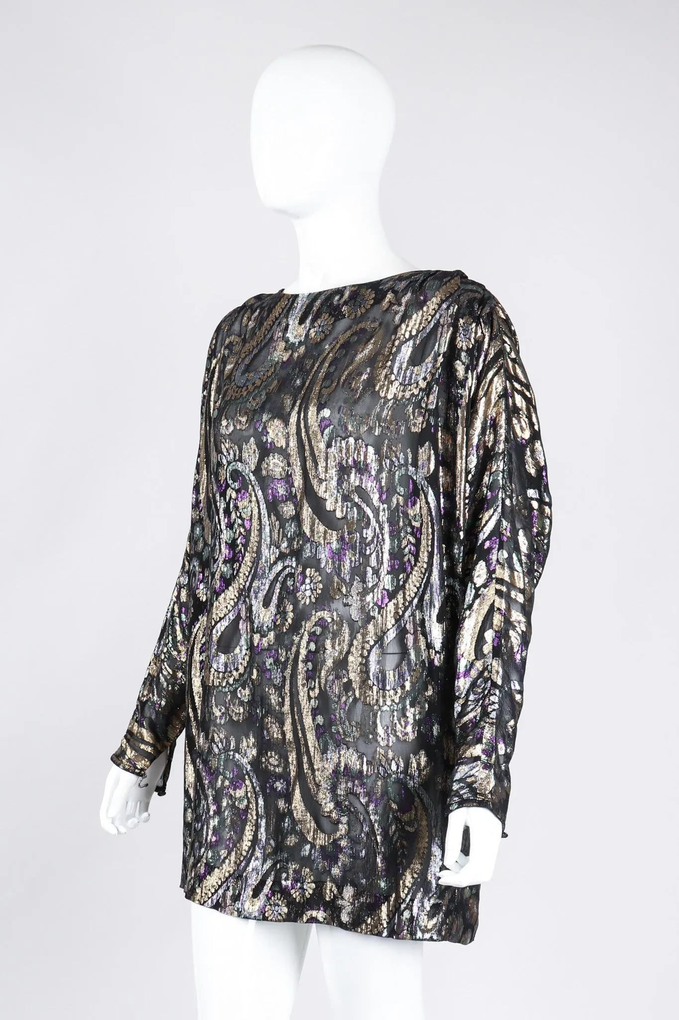 Sheer Lamé Floral Paisley Tunic