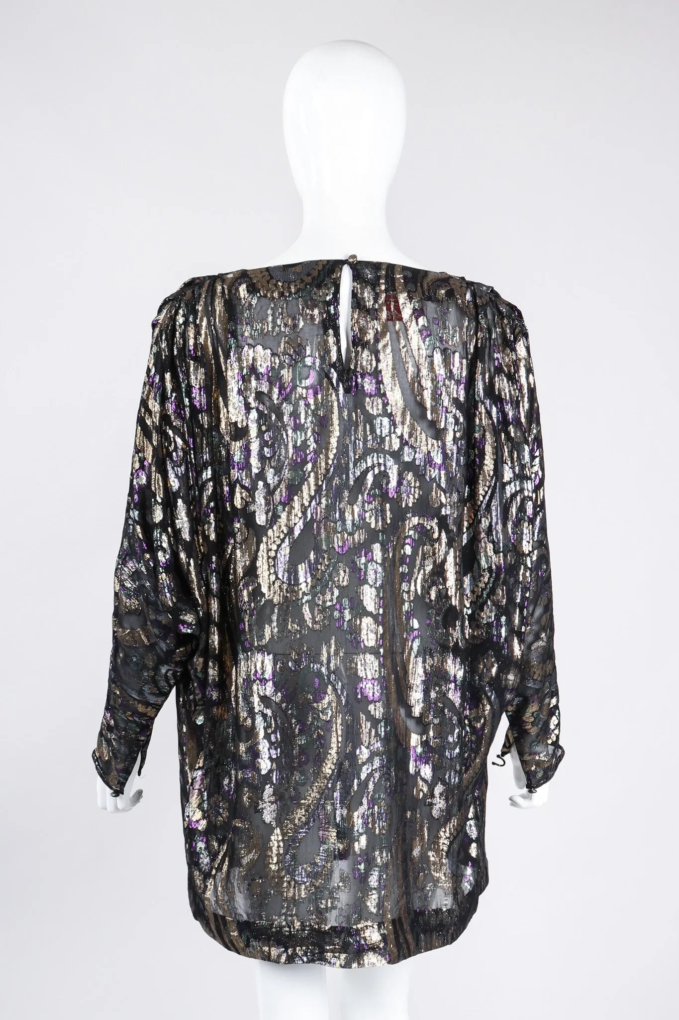 Sheer Lamé Floral Paisley Tunic