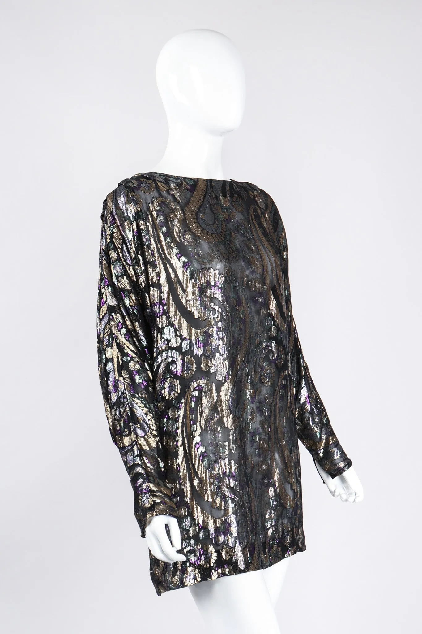 Sheer Lamé Floral Paisley Tunic