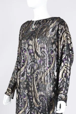 Sheer Lamé Floral Paisley Tunic