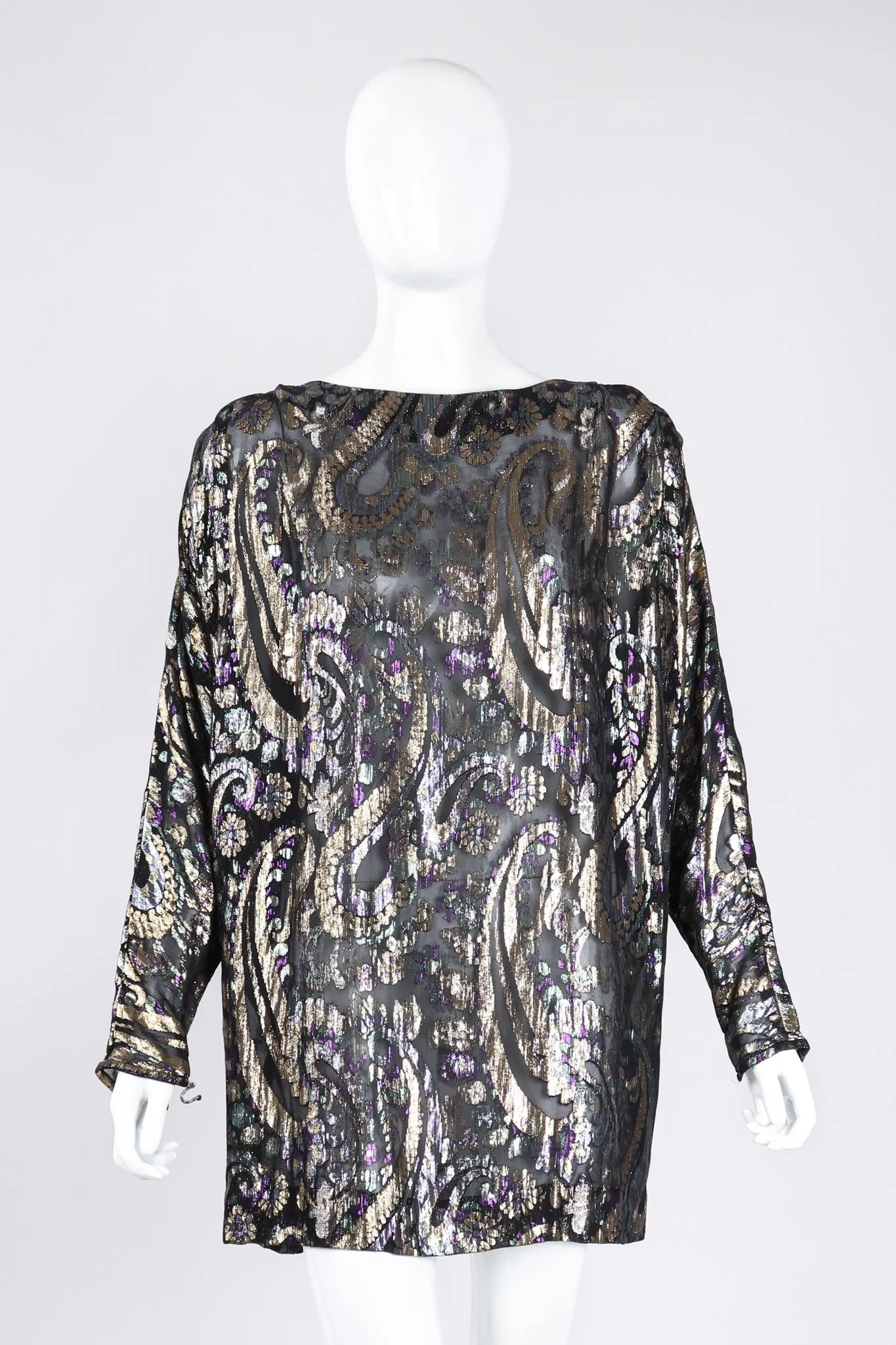 Sheer Lamé Floral Paisley Tunic