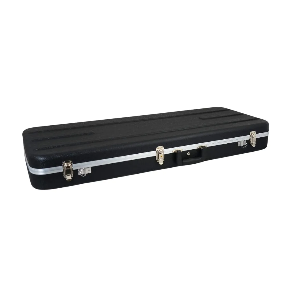 Sky ABS Electric Guitar Hard Case - Black with Silver Interior