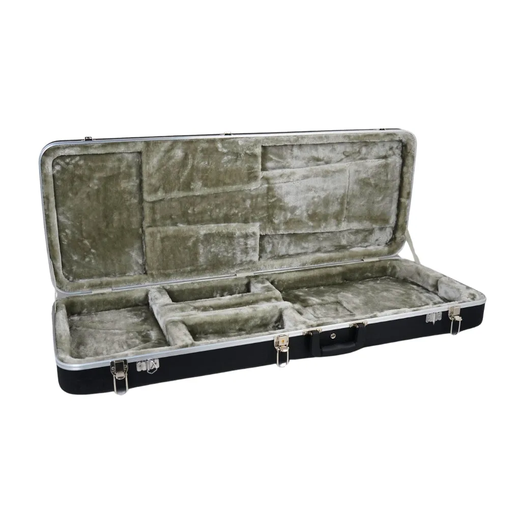 Sky ABS Electric Guitar Hard Case - Black with Silver Interior