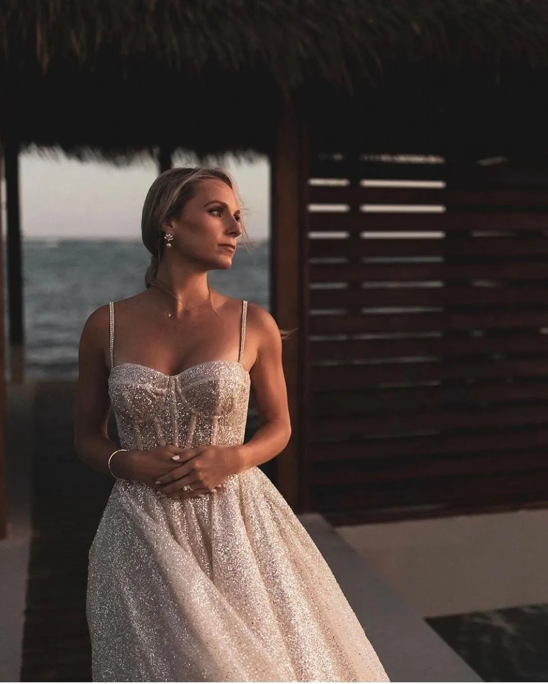 Sparkly Spaghetti Straps A-line Tulle Long Cheap Wedding Dresses, WDS0018