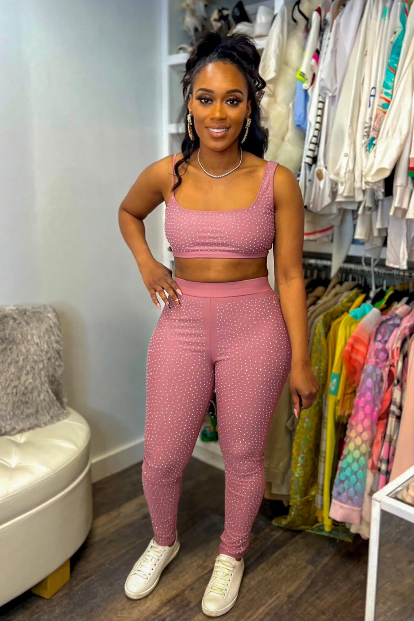 STUDDED MAUVE SET