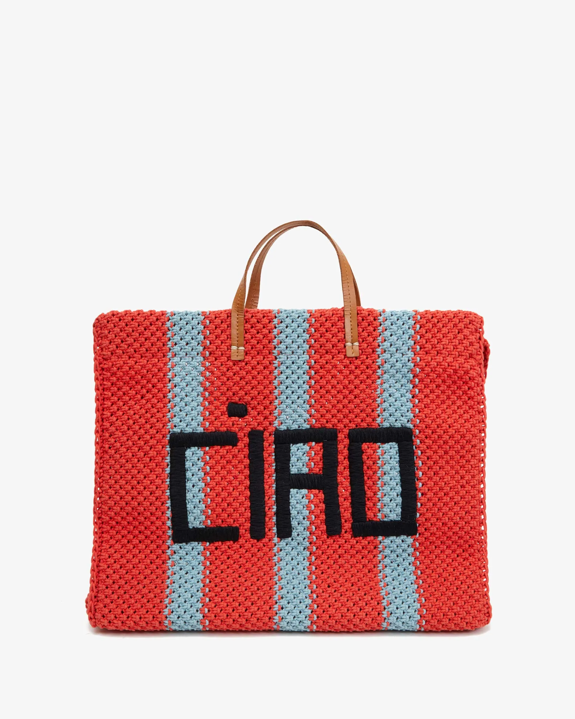 Summer tote- bright pop sun faded blue
