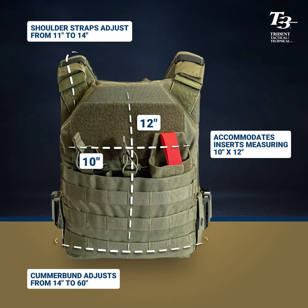 T3 ACTIVE SHOOTER PLATE CARRIER GEN 2 W/CARRY BAG